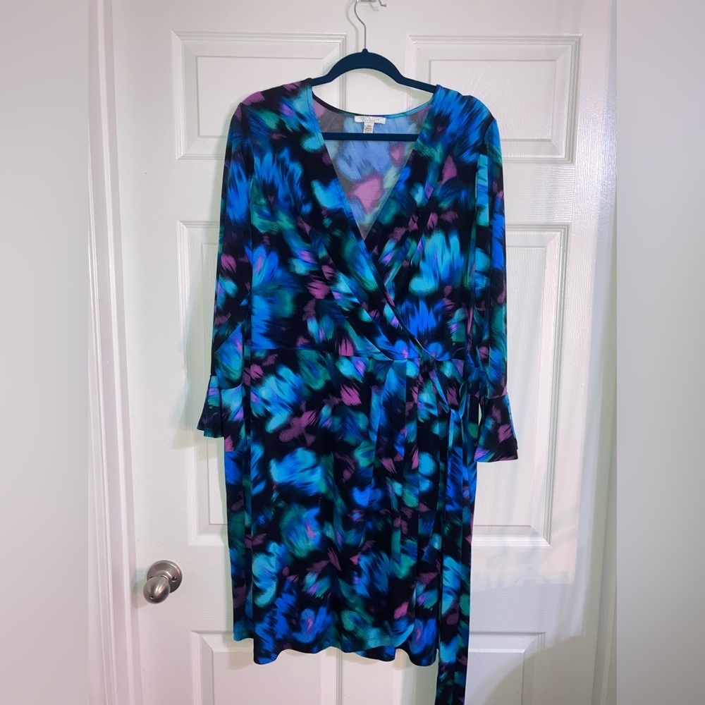 2 for $25- London Style faux wrap dress 18w